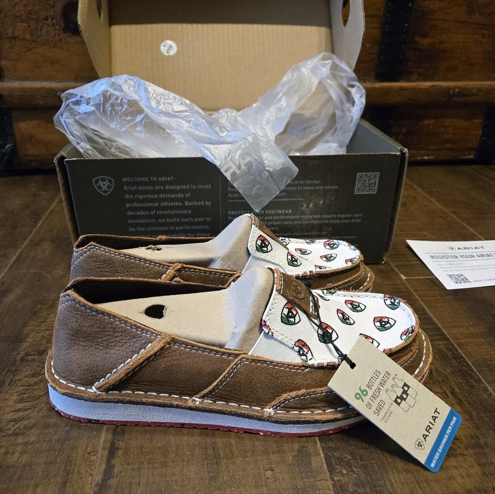 NEW Women's Ariat Cruiser Loafers In Caramel/ariat Mexico Print - Picture 6 of 11